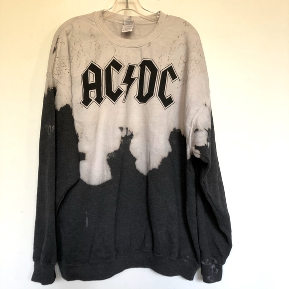 AC/DC | Shirts | Acdc Oversized Tie Dye Sweatshirt | Poshmark